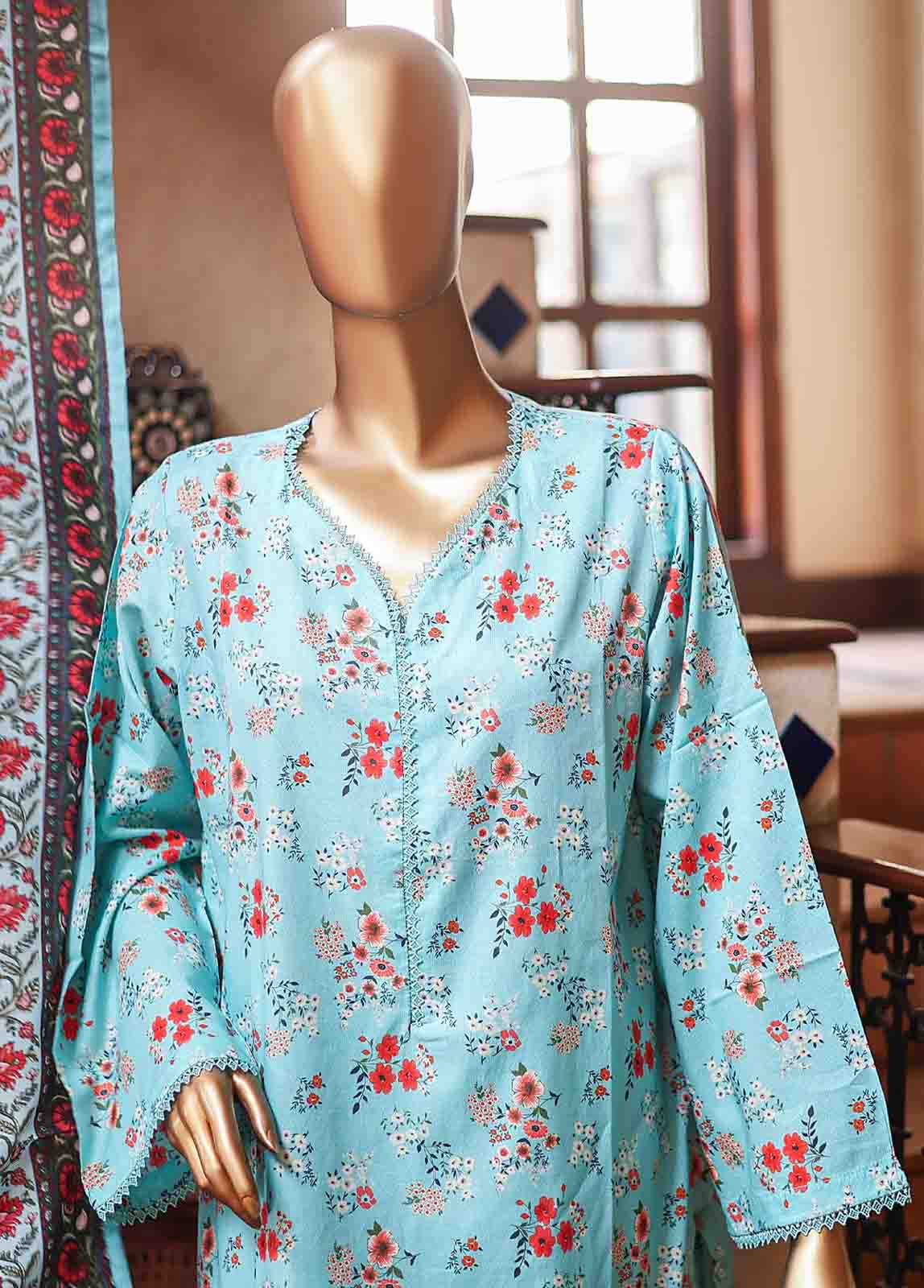 Bin Saeed Fabric - SMLF-PR-0644 - 3 Piece Printed Stitched Suit