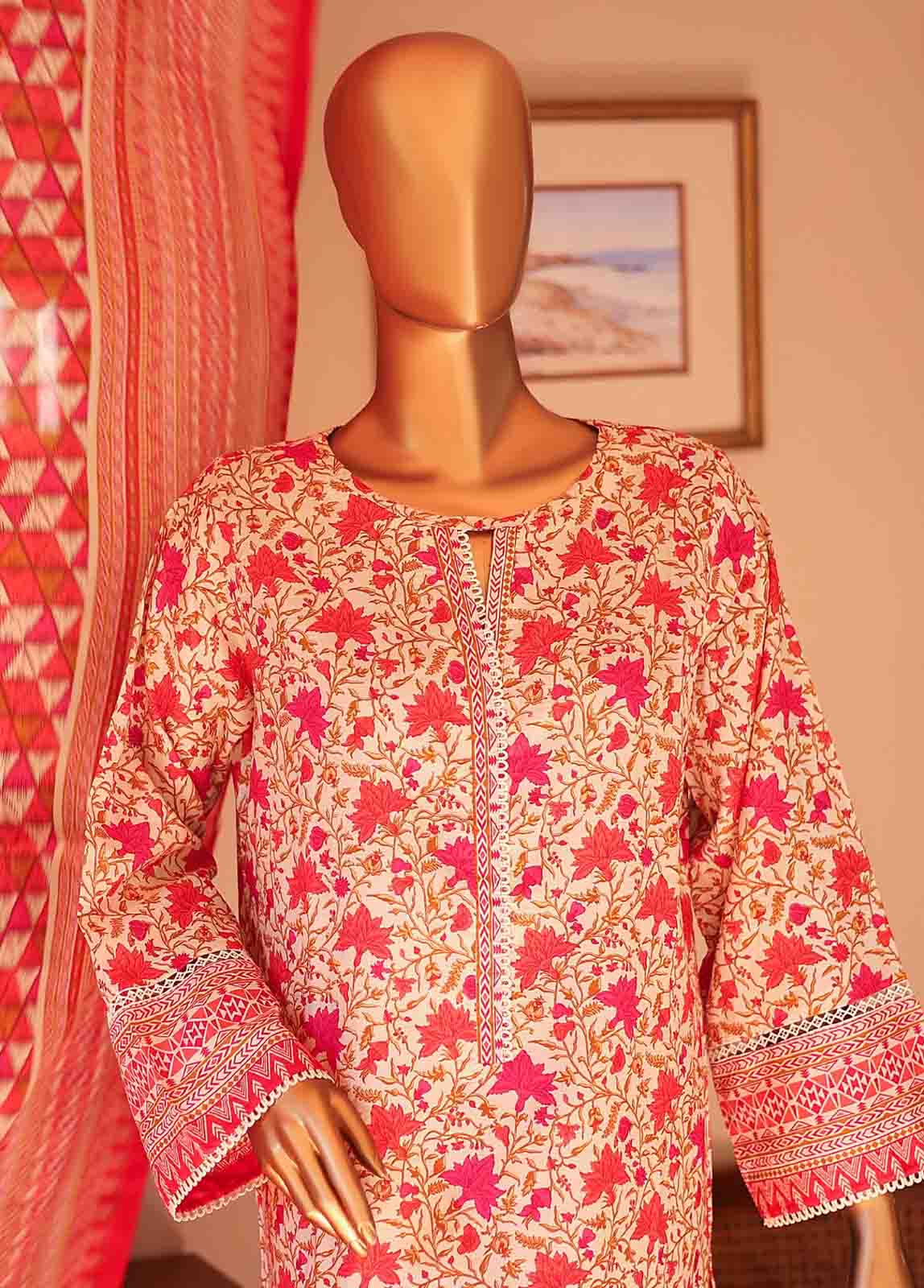 Bin Saeed Fabric - SMLF-PR-0645 - 3 Piece Printed Stitched Suit