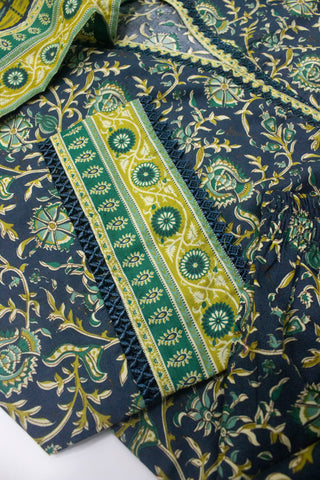 Bin Saeed Fabric - SMLF-PR-0646- 3 Piece Printed Stitched Suit