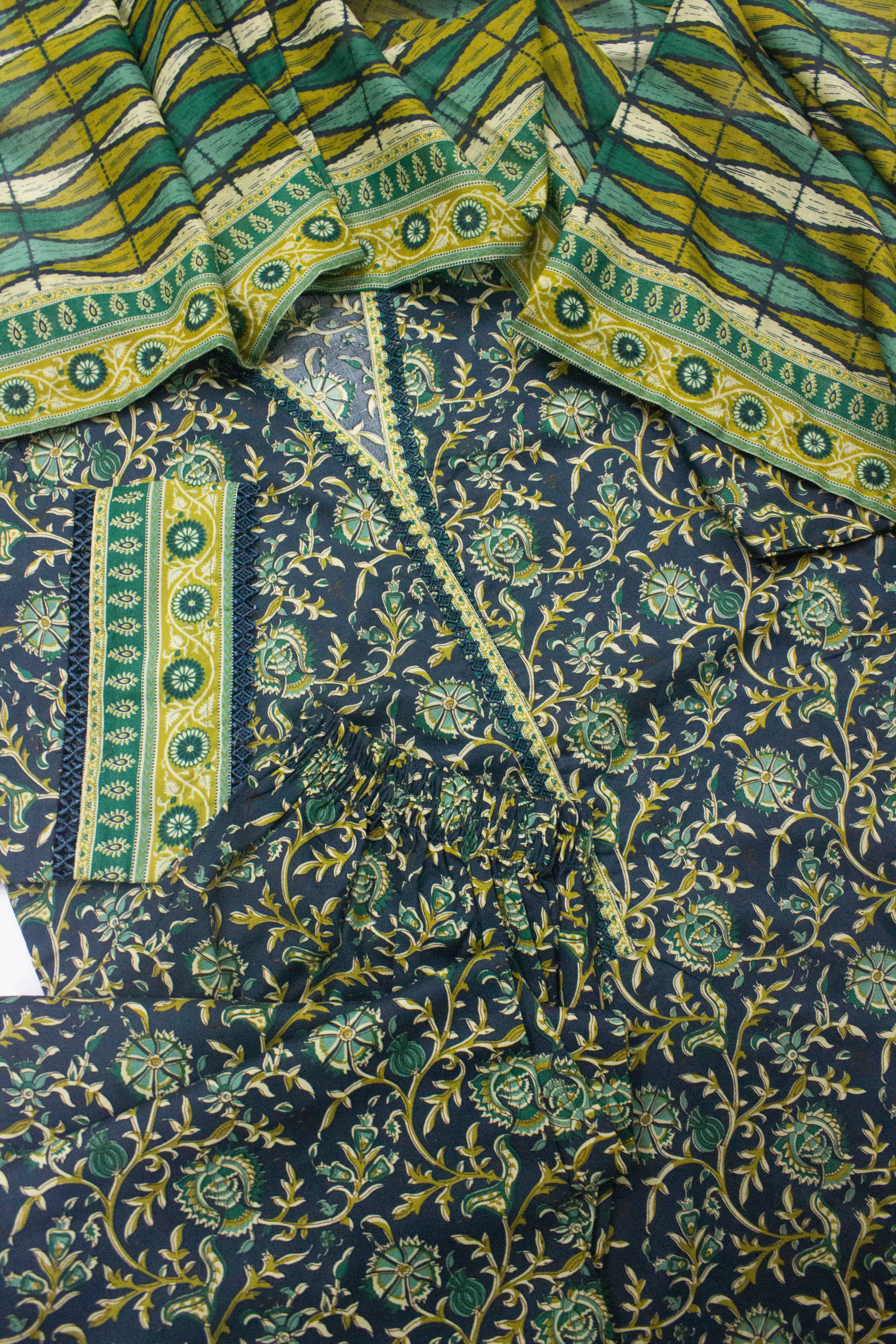 Bin Saeed Fabric - SMLF-PR-0646- 3 Piece Printed Stitched Suit