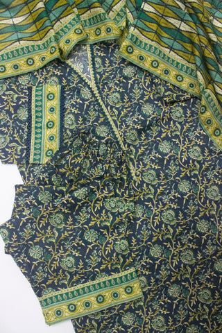 Bin Saeed Fabric - SMLF-PR-0646- 3 Piece Printed Stitched Suit