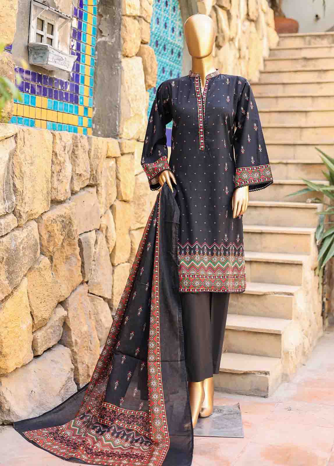 Bin Saeed Fabric - SMLF-PR-0649 - 3 Piece Printed Stitched Suit