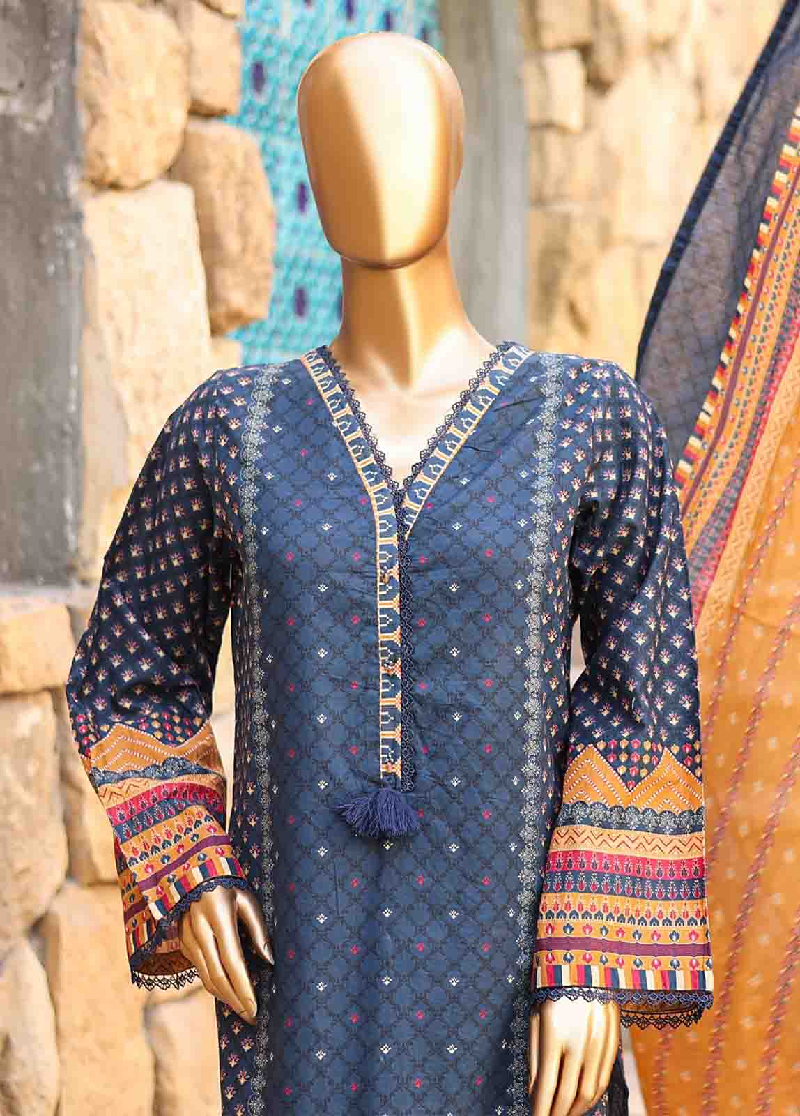 Bin Saeed Fabric - SMLF-PR-0650 - 3 Piece Printed Stitched Suit