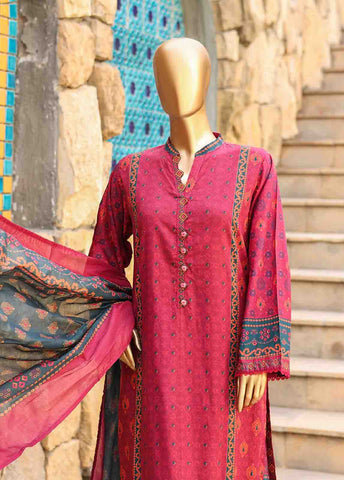Bin Saeed Fabric - SMLF-PR-0652 - 3 Piece Printed Stitched Suit