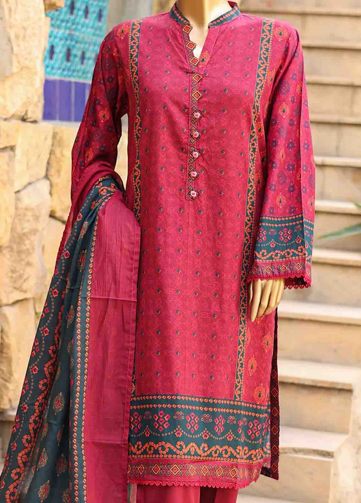 Bin Saeed Fabric - SMLF-PR-0652 - 3 Piece Printed Stitched Suit