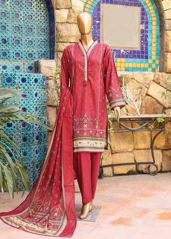 Bin Saeed Fabric - SMLF-PR-0653 - 3 Piece Printed Stitched Suit
