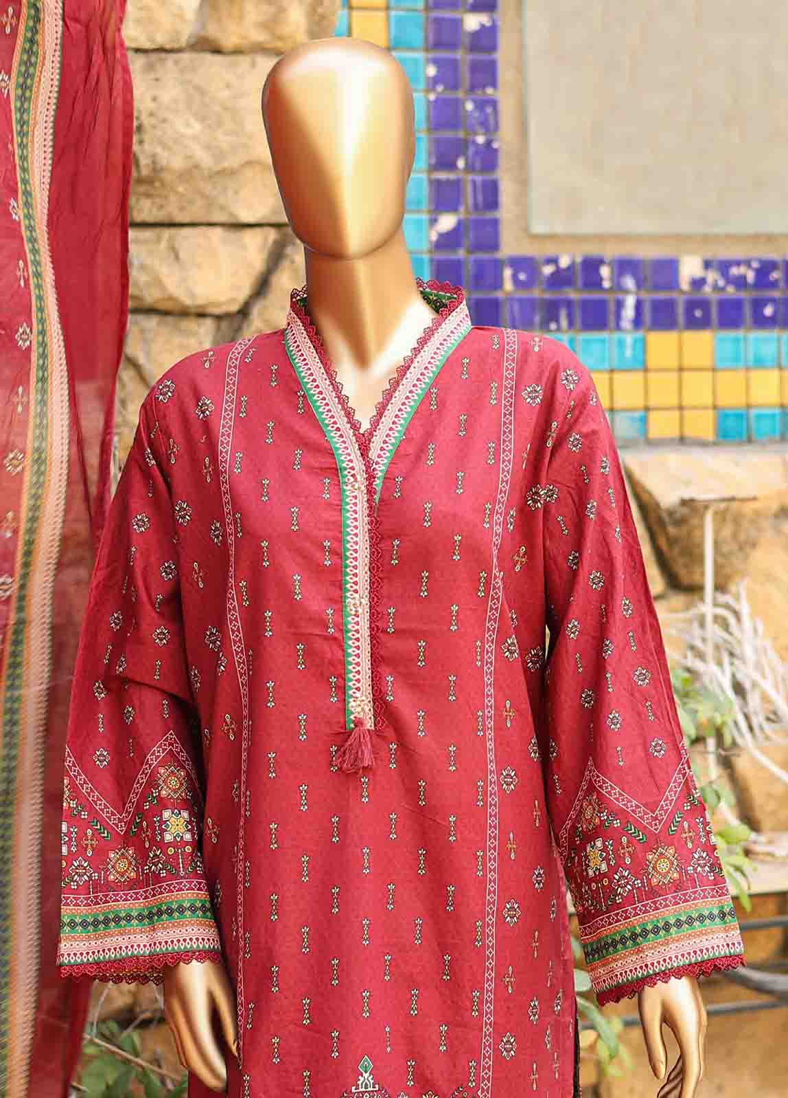 Bin Saeed Fabric - SMLF-PR-0653 - 3 Piece Printed Stitched Suit