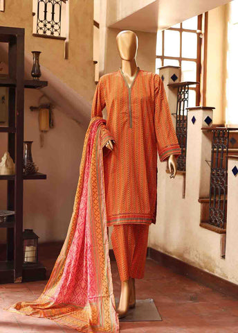 Bin Saeed Fabric - SMLF-PR-0654 - 3 Piece Printed Stitched Suit
