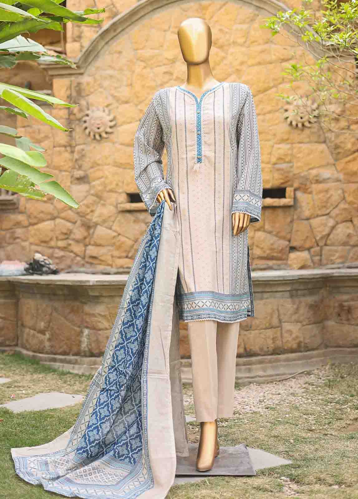 Bin Saeed Fabric - SMLF-PR-0655 - 3 Piece Printed Stitched Suit