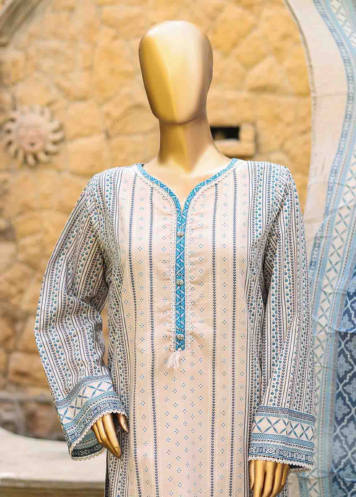 Bin Saeed Fabric - SMLF-PR-0655 - 3 Piece Printed Stitched Suit