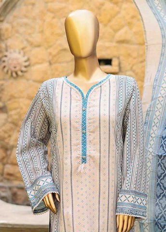 Bin Saeed Fabric - SMLF-PR-0655 - 3 Piece Printed Stitched Suit