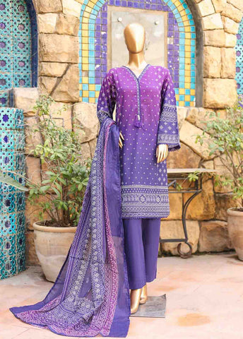 Bin Saeed Fabric - SMLF-PR-0656 - 3 Piece Printed Stitched Suit