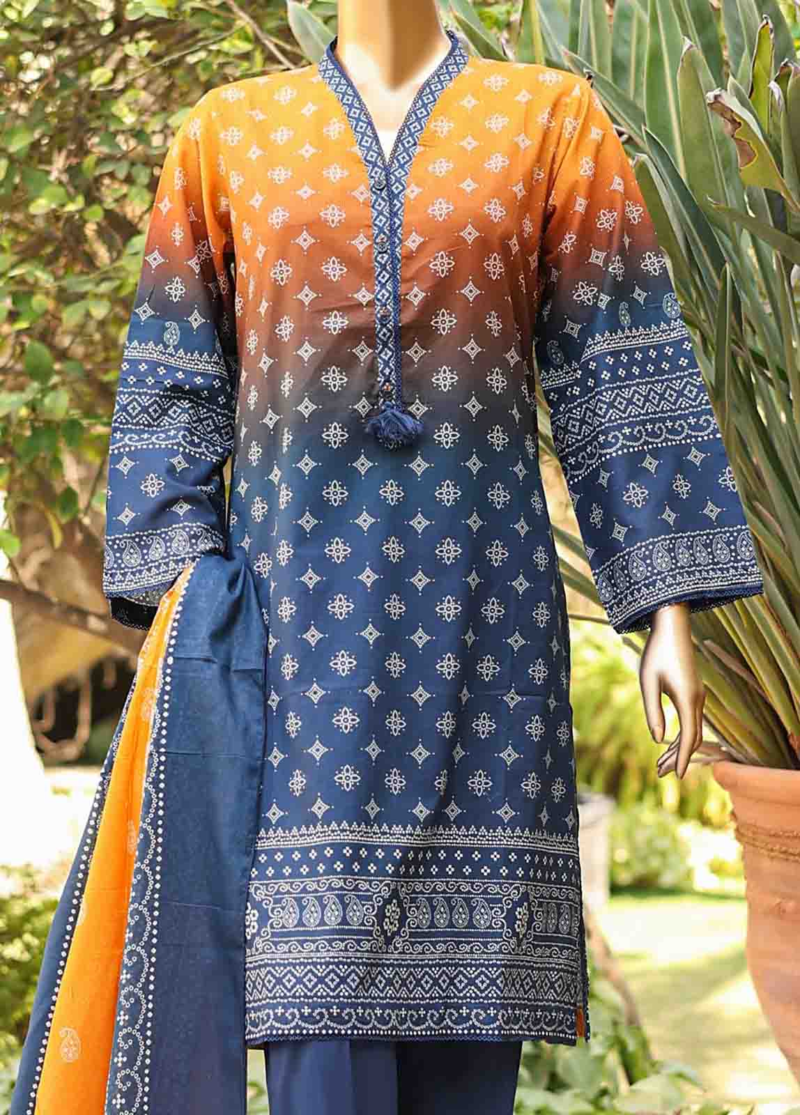 Bin Saeed Fabric - SMLF-PR-0658 - 3 Piece Printed Stitched Suit