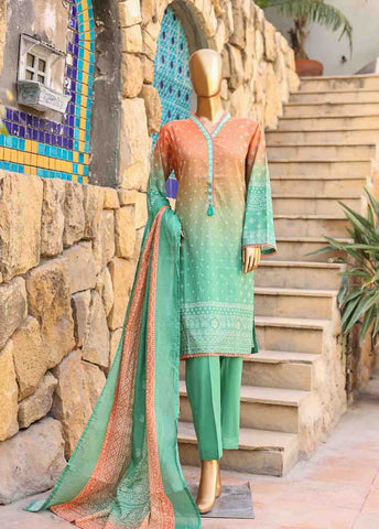 Bin Saeed Fabric - SMLF-PR-0659- 3 Piece Printed Stitched Suit