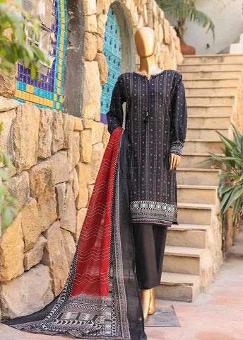 Bin Saeed Fabric - SMLF-PR-0660 - 3 Piece Printed Stitched Suit