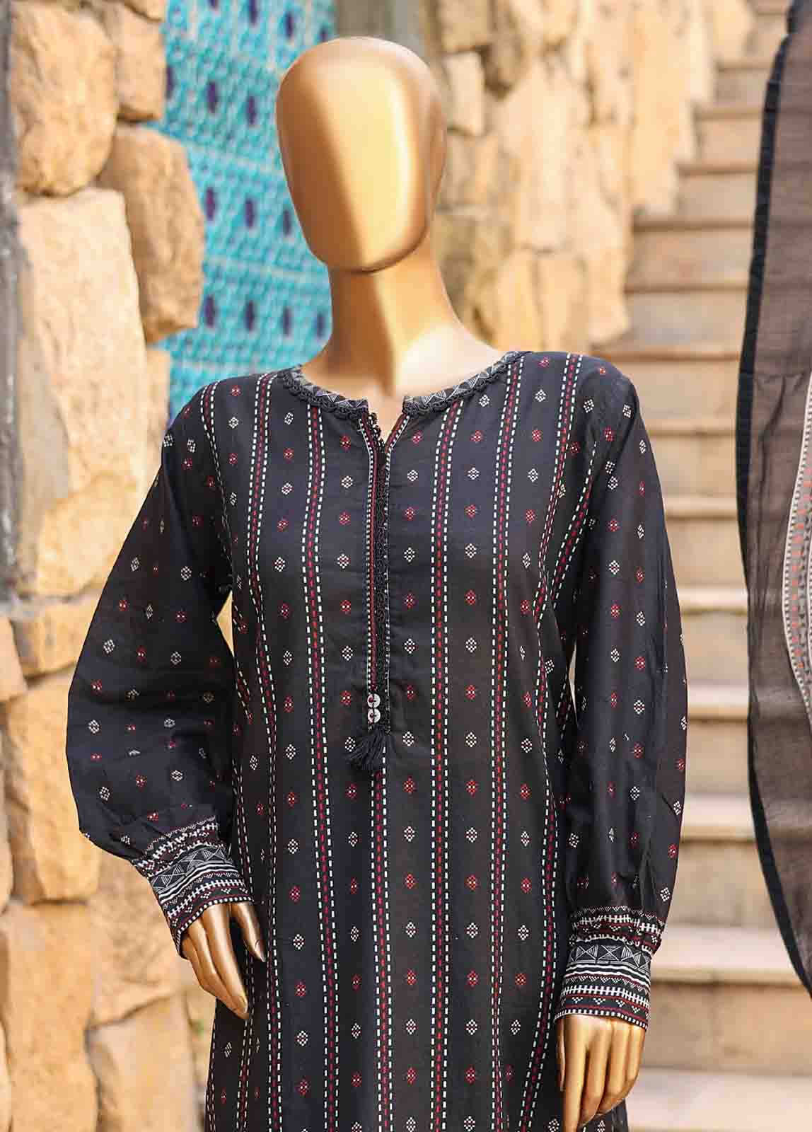 Bin Saeed Fabric - SMLF-PR-0660 - 3 Piece Printed Stitched Suit