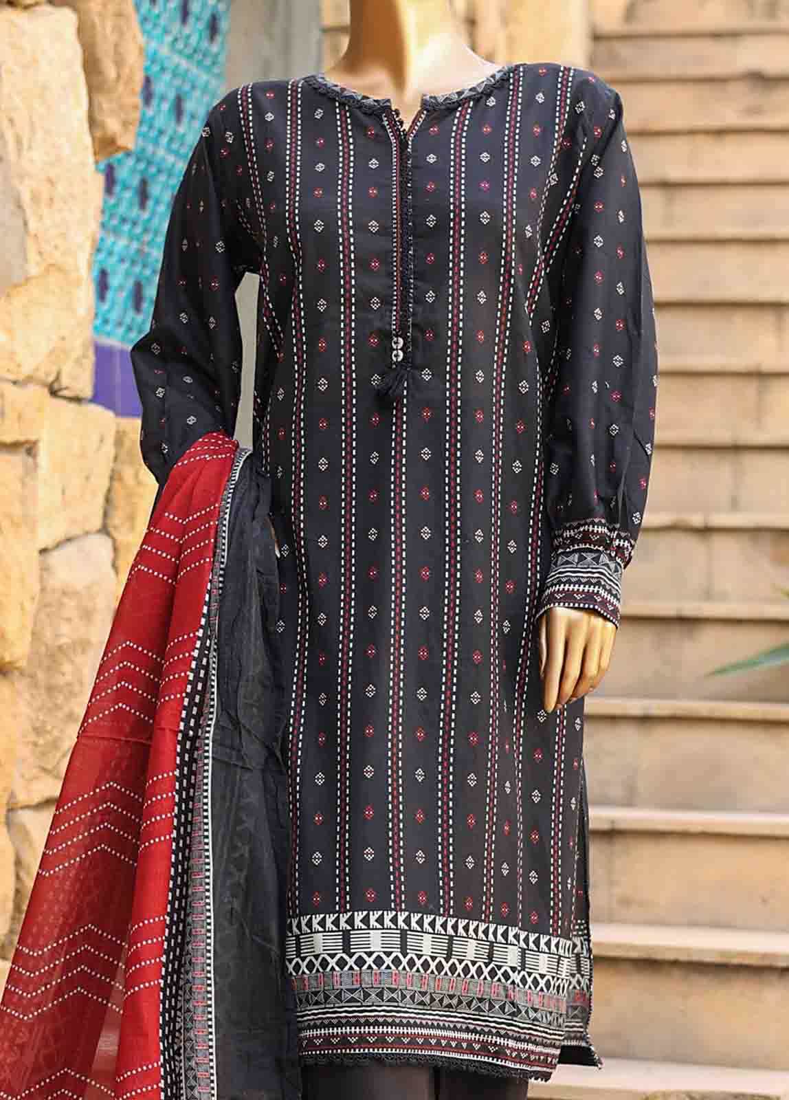 Bin Saeed Fabric - SMLF-PR-0660 - 3 Piece Printed Stitched Suit