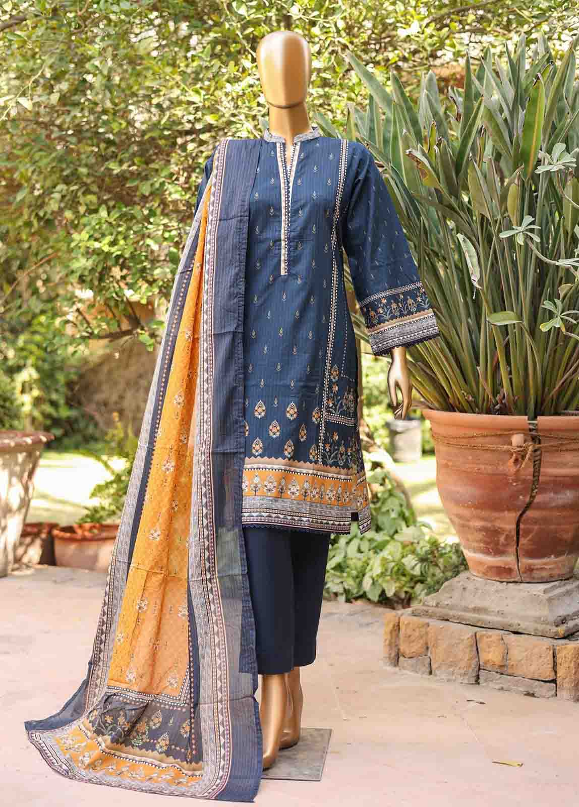 Bin Saeed Fabric - SMLF-PR-0662 - 3 Piece Printed Stitched Suit