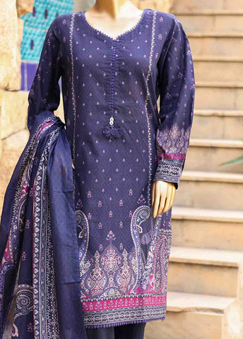 Bin Saeed Fabric - SMLF-PR-0667- 3 Piece Printed Stitched Suit