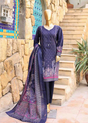 Bin Saeed Fabric - SMLF-PR-0667- 3 Piece Printed Stitched Suit