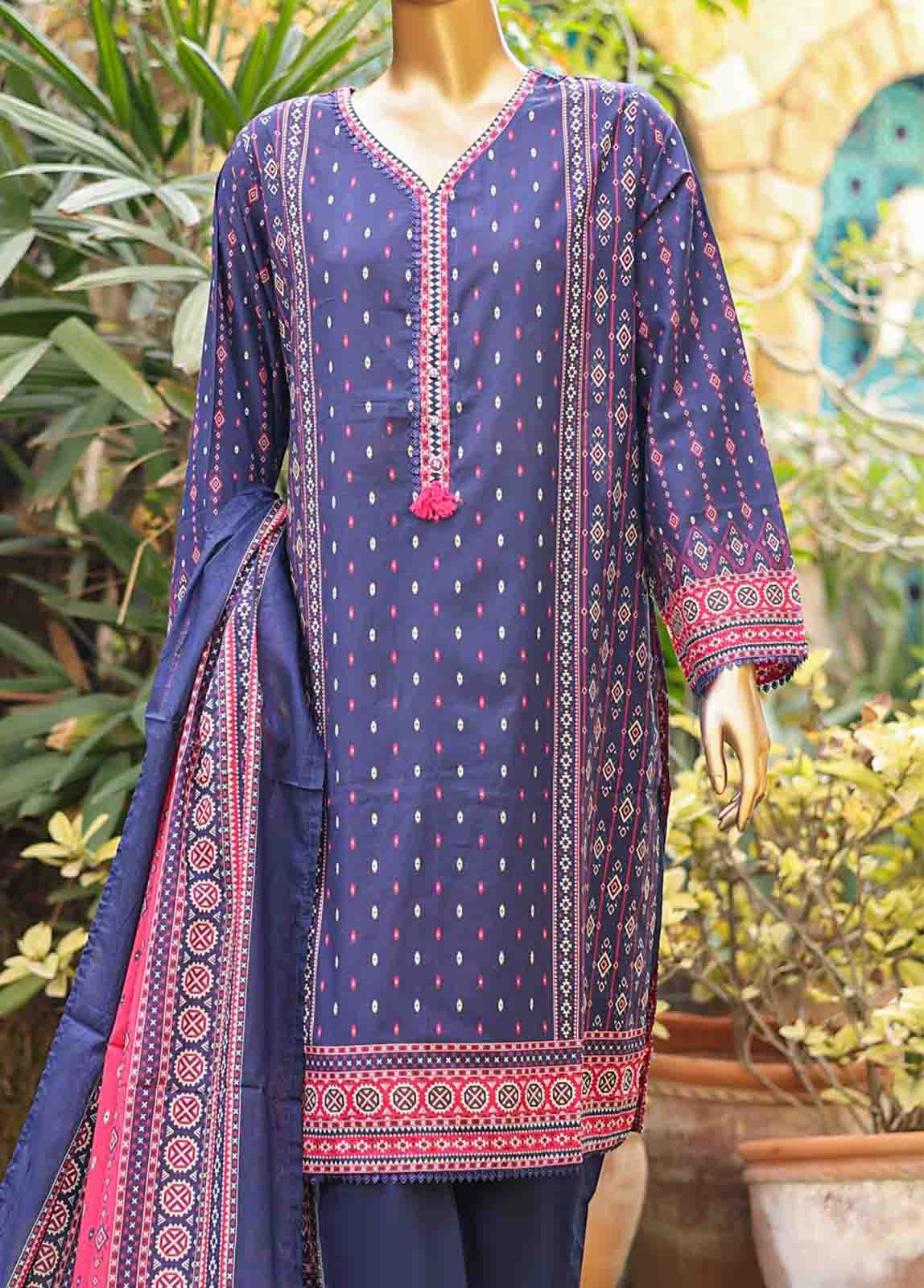 Bin Saeed Fabric - SMLF-PR-0668 - 3 Piece Printed Stitched Suit