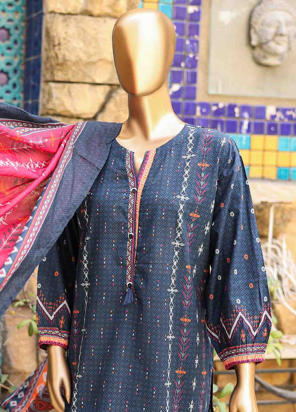 Bin Saeed Fabric - SMLF-PR-0669 - 3 Piece Printed Stitched Suit