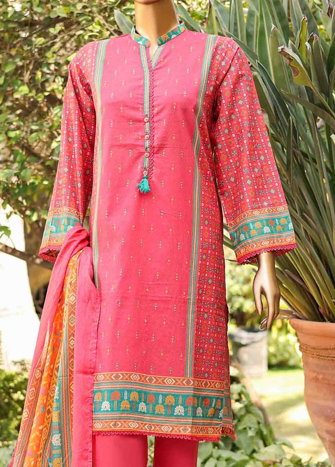 Bin Saeed Fabric - SMLF-PR-0670 - 3 Piece Printed Stitched Suit