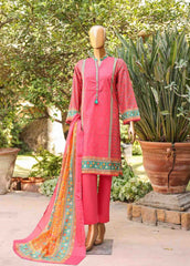 SMLF-PR-0670 - 3 Piece Printed Stitched Suit