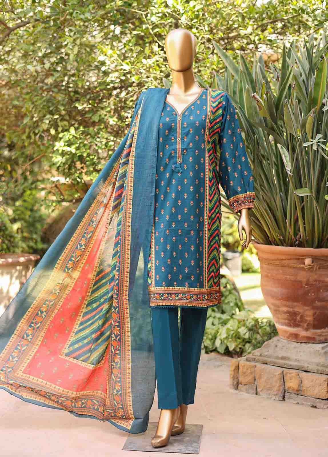 Bin Saeed Fabric - SMLF-PR-0671 - 3 Piece Printed Stitched Suit