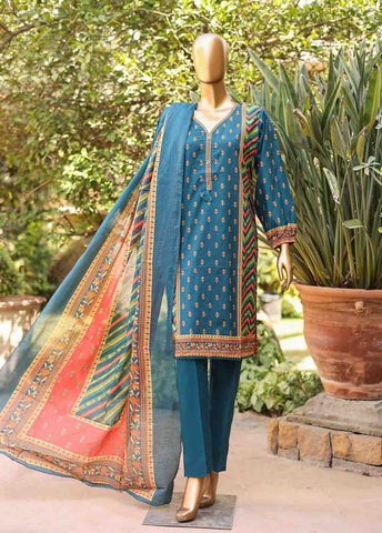 Bin Saeed Fabric - SMLF-PR-0671 - 3 Piece Printed Stitched Suit