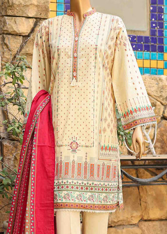 Bin Saeed Fabric - SMLF-PR-0673- 3 Piece Printed Stitched Suit