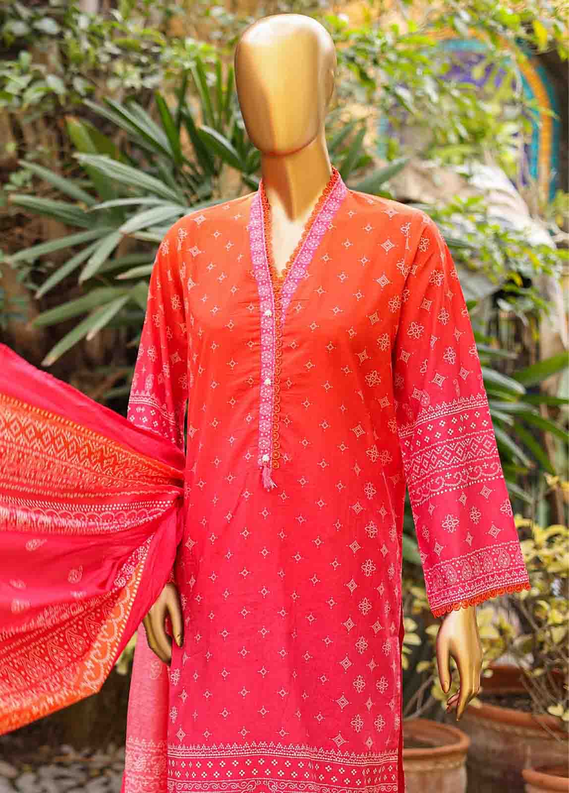 Bin Saeed Fabric - SMLF-PR-0674 - 3 Piece Printed Stitched Suit