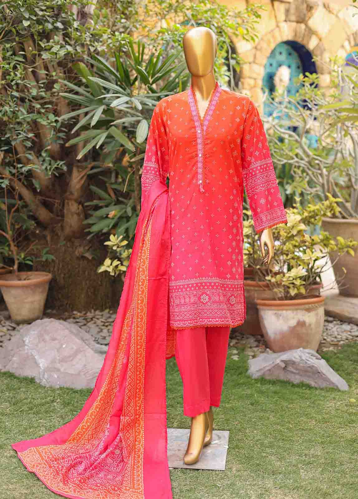Bin Saeed Fabric - SMLF-PR-0674 - 3 Piece Printed Stitched Suit