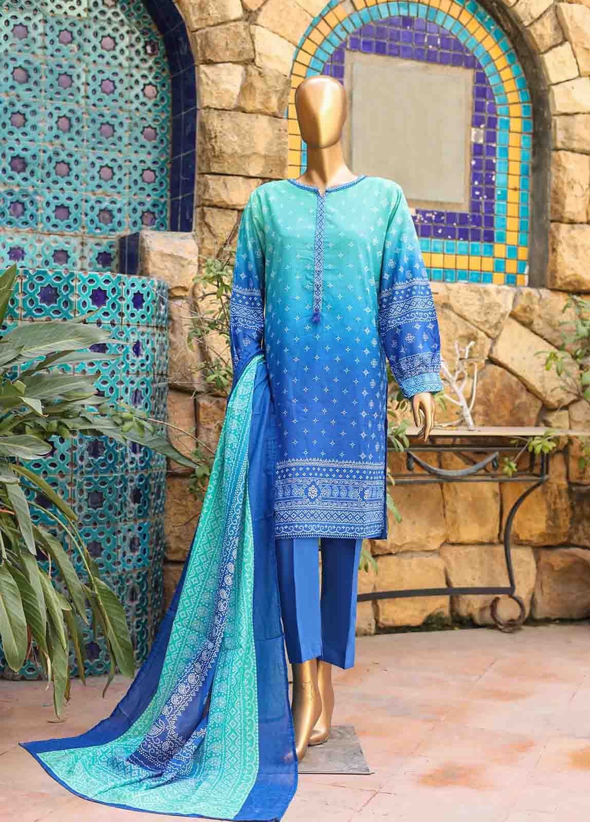 Bin Saeed Fabric - SMLF-PR-0675 - 3 Piece Printed Stitched Suit
