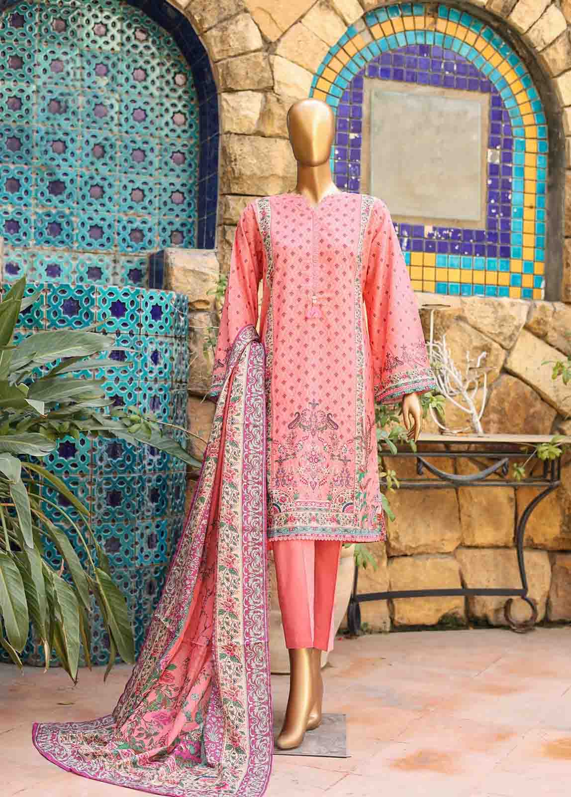 Bin Saeed Fabric - SMLF-PR-0677 - 3 Piece Printed Stitched Suit