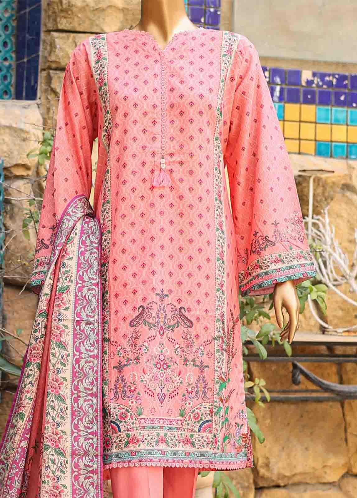 Bin Saeed Fabric - SMLF-PR-0677 - 3 Piece Printed Stitched Suit