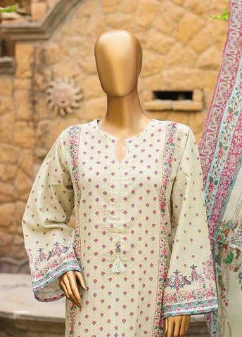 Bin Saeed Fabric - SMLF-PR-0678 - 3 Piece Printed Stitched Suit