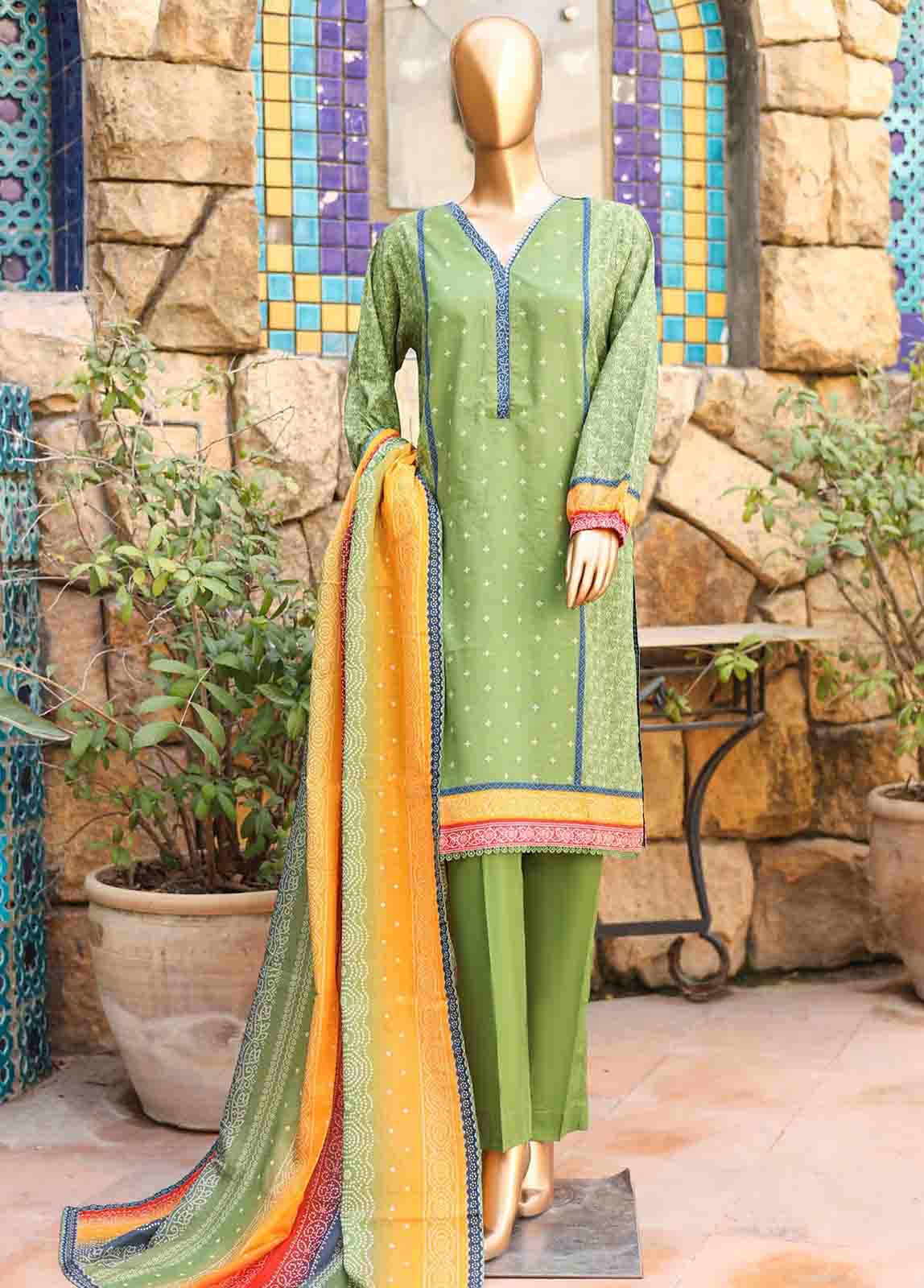Bin Saeed Fabric - SMLF-PR-0679 - 3 Piece Printed Stitched Suit