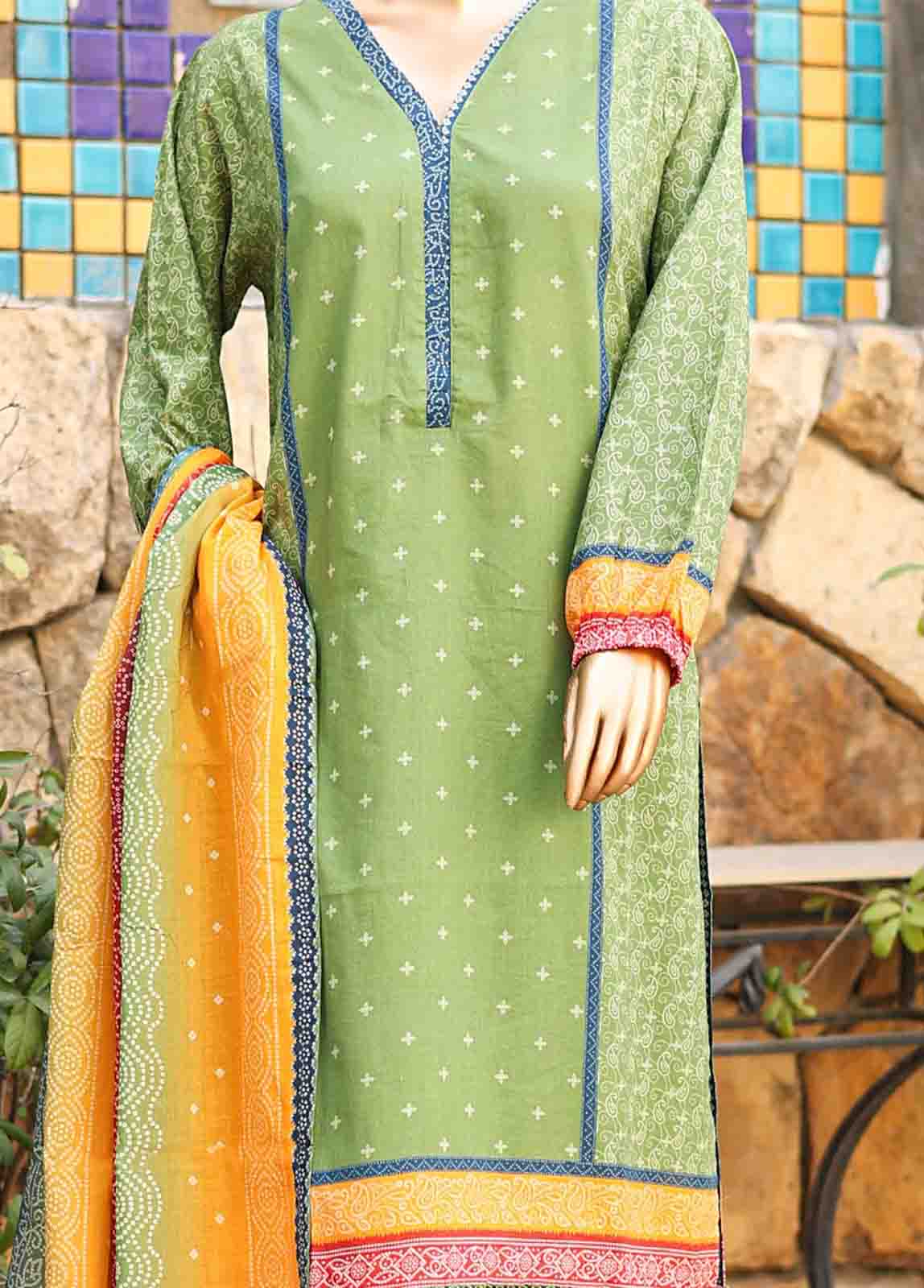 Bin Saeed Fabric - SMLF-PR-0679 - 3 Piece Printed Stitched Suit