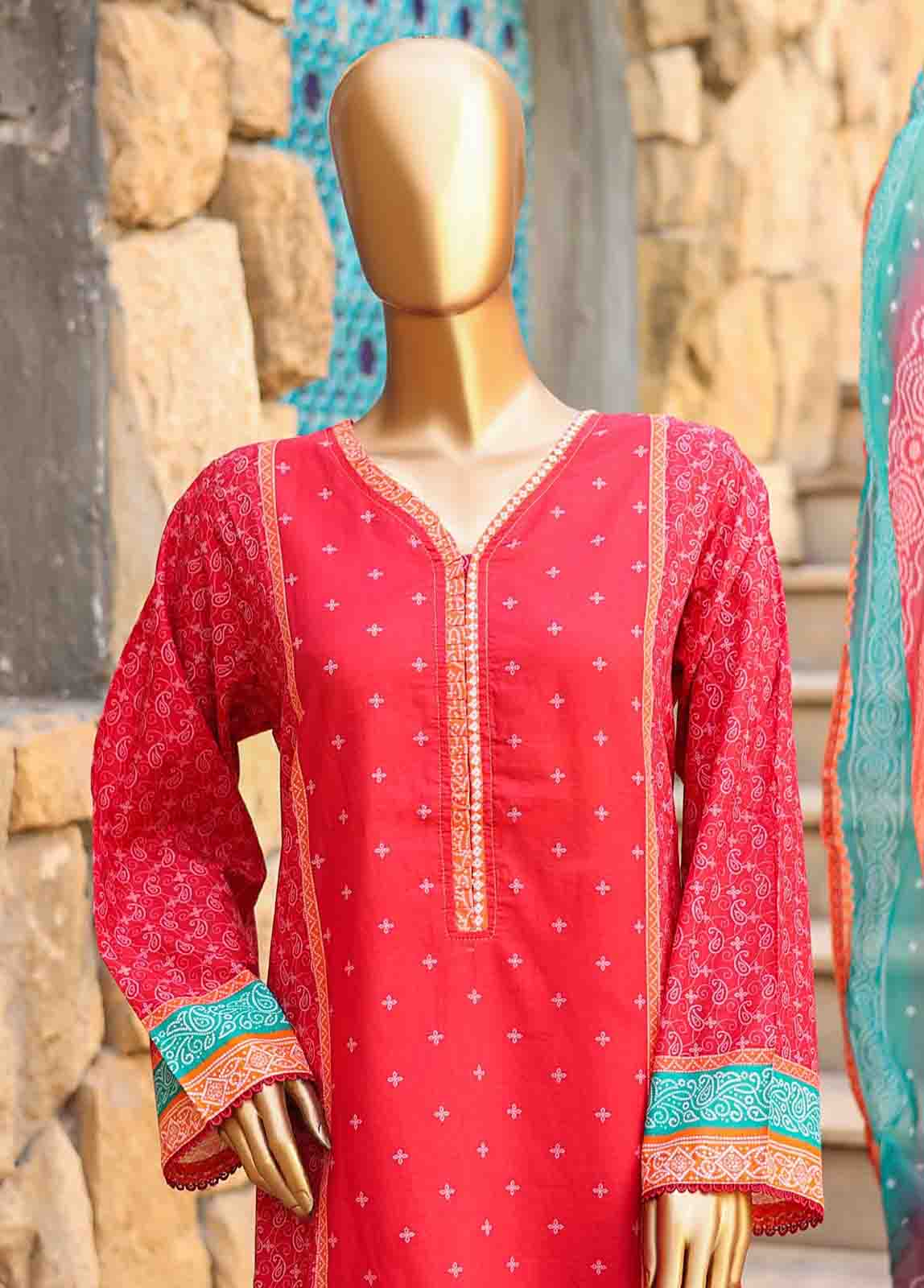 SMLF-PR-0680 - 3 Piece Printed Stitched Suit