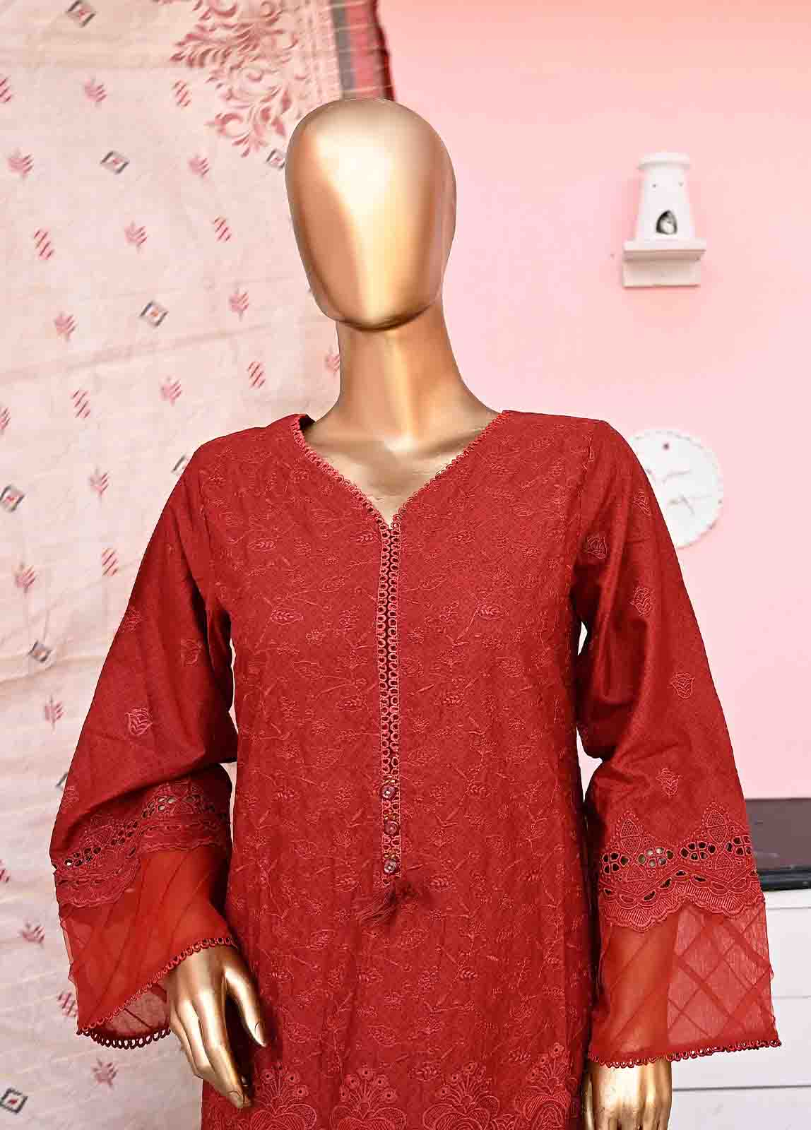 Bin Saeed Fabric - SMLF-ck-381-3 Piece Chikankari Stitched Suit