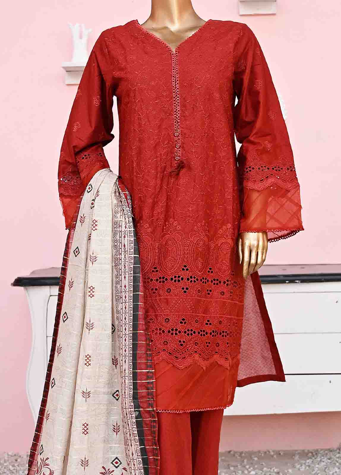 Bin Saeed Fabric - SMLF-ck-381-3 Piece Chikankari Stitched Suit