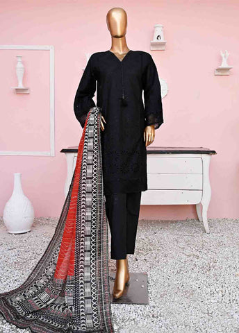 Bin Saeed Fabric - SMLF-ck-400-B-3 Piece Chikankari Stitched Suit