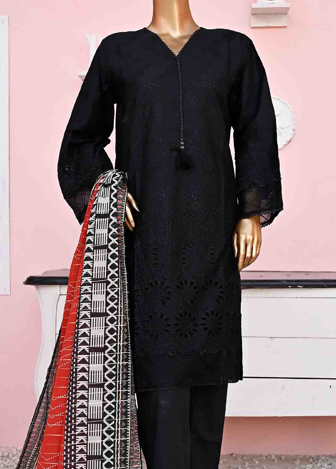 Bin Saeed Fabric - SMLF-ck-400-B-3 Piece Chikankari Stitched Suit