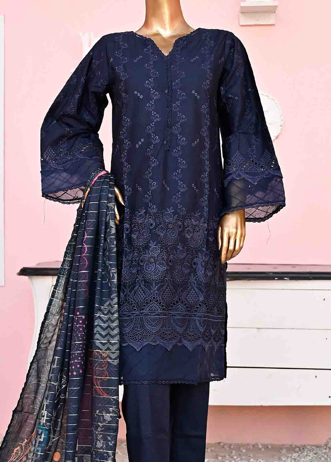 Bin Saeed Fabric - SMLF-ck-409-3 Piece Chikankari Stitched Suit