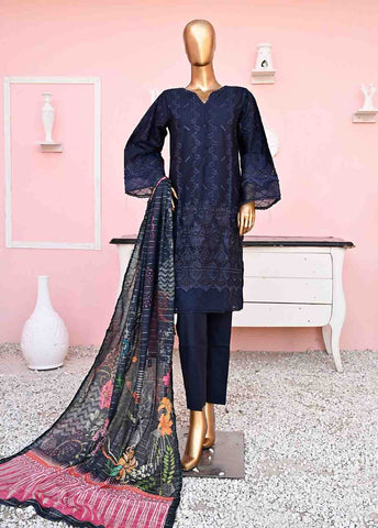 Bin Saeed Fabric - SMLF-ck-409-3 Piece Chikankari Stitched Suit