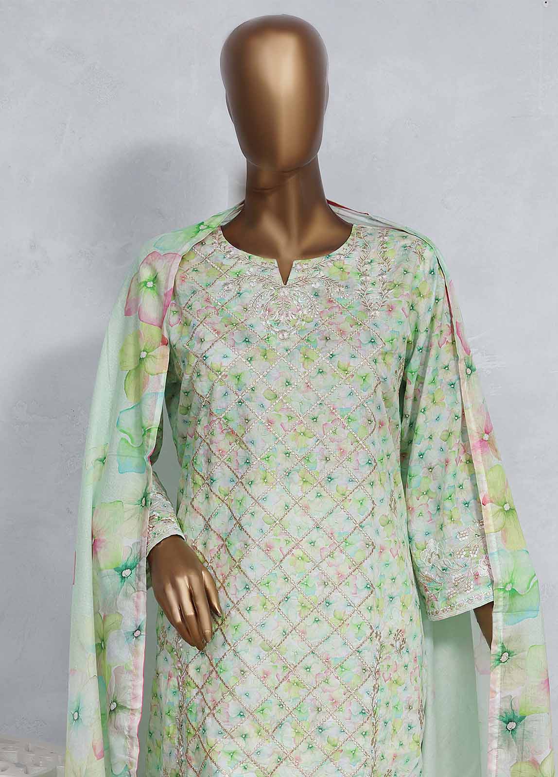 Bin Saeed Fabric - SMLS-0484-CB- 3 Piece Embroidered Stitched Suit