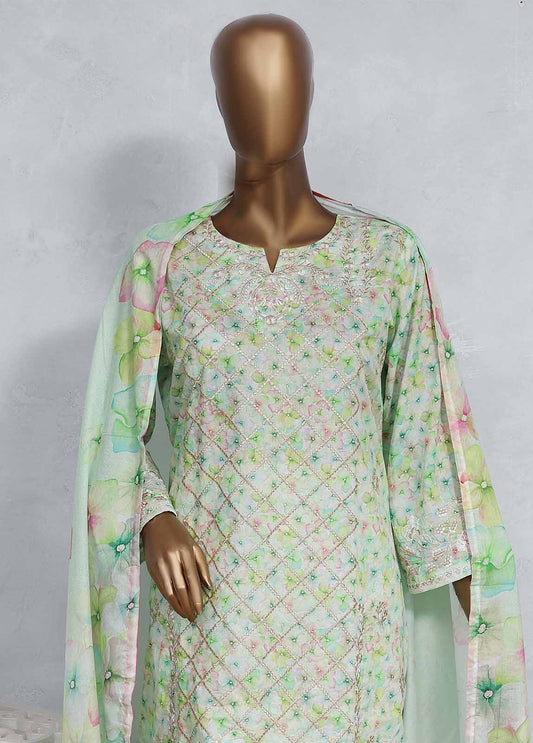 SMLS-0484-CB- 3 Piece Embroidered Stitched Suit