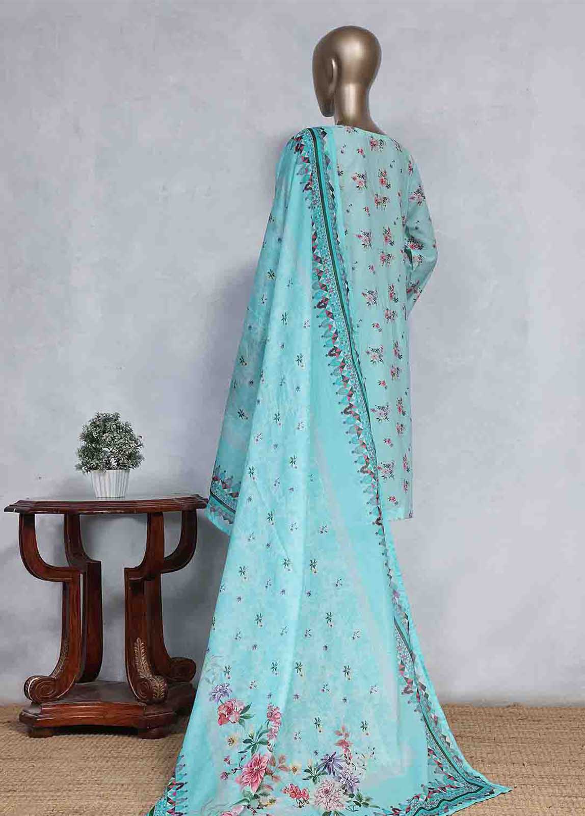 Bin Saeed Fabric - SMLS-0488-CB- 3 Piece Embroidered Stitched Suit