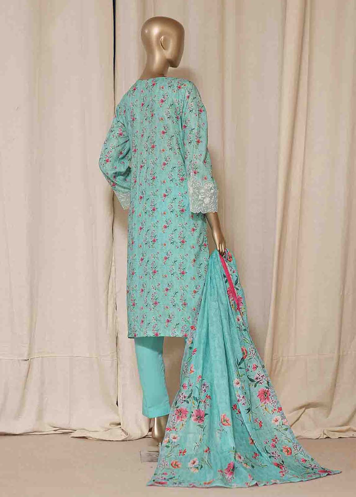 Bin Saeed Fabric - SMLS-0490-CB- 3 Piece Embroidered Stitched Suit